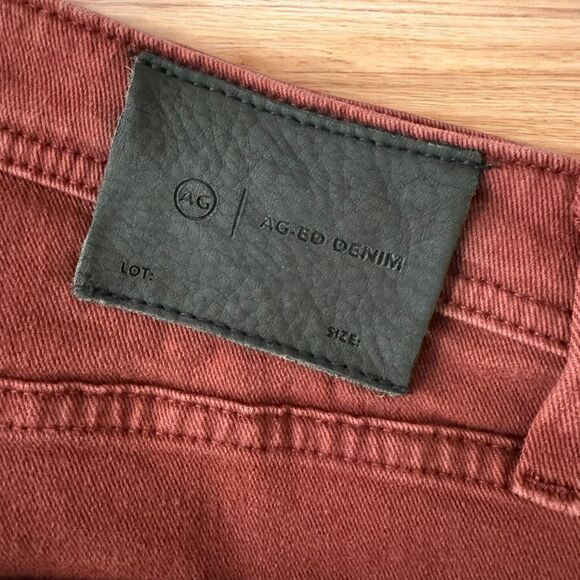 AG Everett Slim Straight Jeans - Wine Burgundy Red - Cotton Stretch - 34x28 - Picture 3 of 13